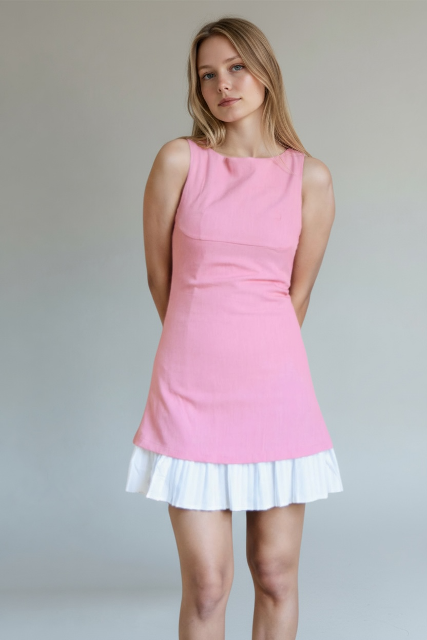 Luna Pleated Hem Mini Dress