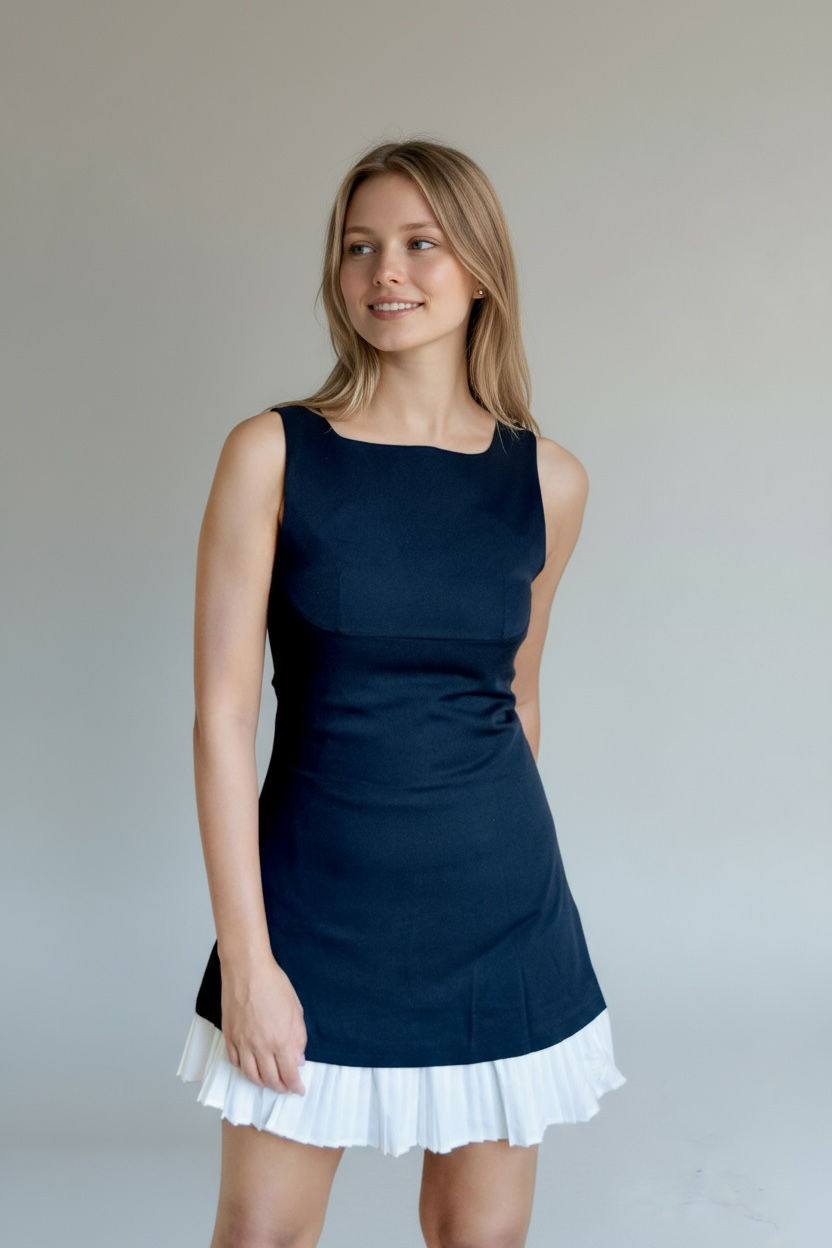 Luna Pleated Hem Mini Dress