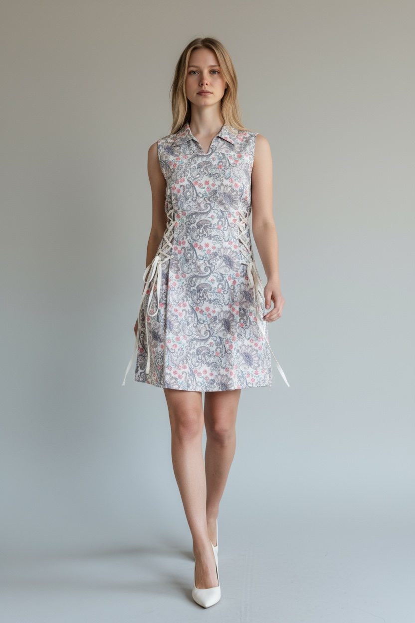 Lace-Tie A-Line Dress