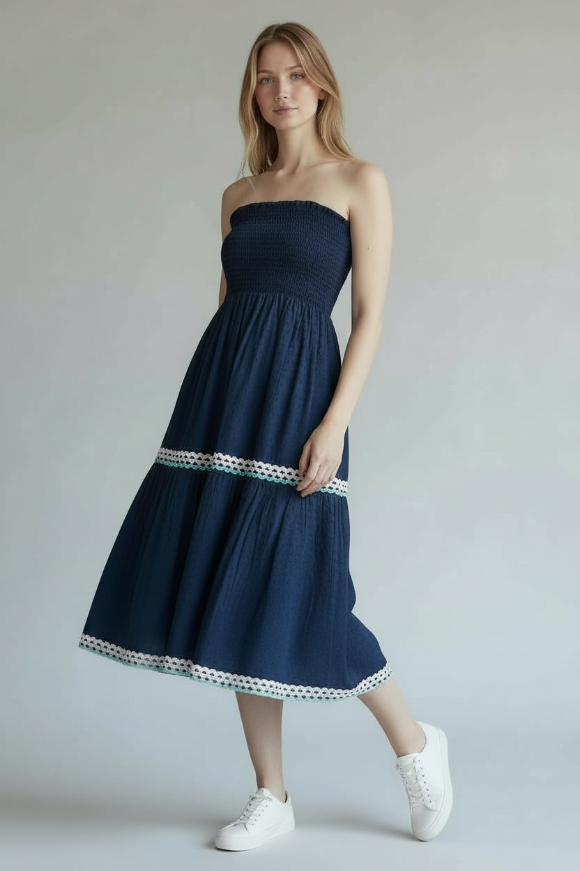 Eyelet Smocked Sundress