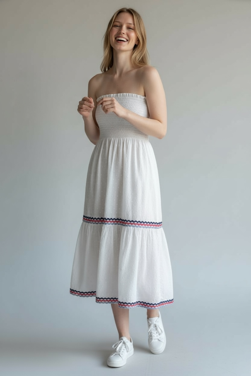 Eyelet Smocked Sundress