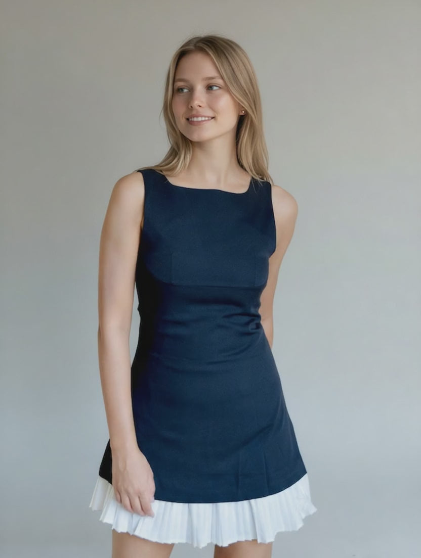 Luna Pleated Hem Mini Dress